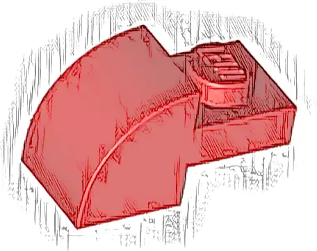 Slope, Curved 2 x 1 with Recessed Stud