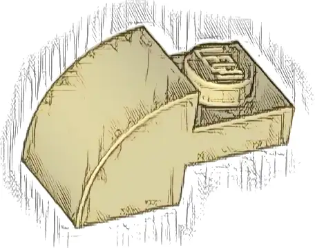 Slope, Curved 2 x 1 with Recessed Stud