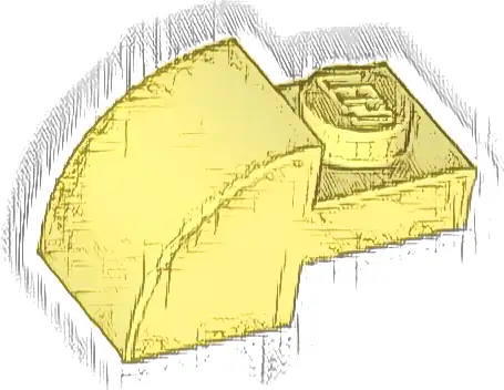 Slope, Curved 2 x 1 with Recessed Stud