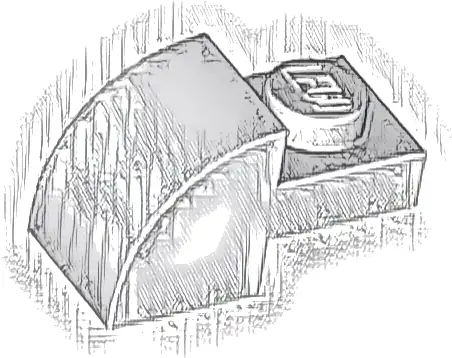 Slope, Curved 2 x 1 with Recessed Stud