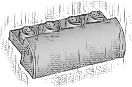 Slope, Curved 2 x 4 with 4 Recessed Studs
