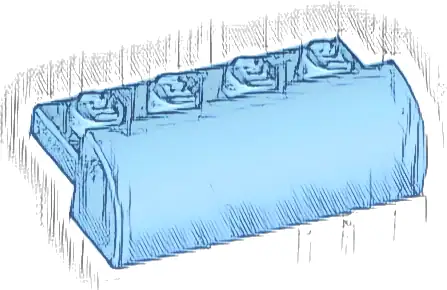 Slope, Curved 2 x 4 with 4 Recessed Studs