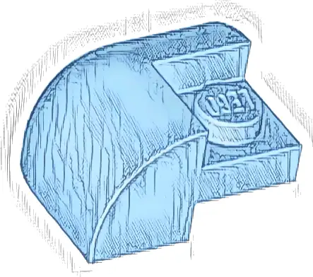 Slope, Curved 2 x 2 Corner Round with Recessed Stud