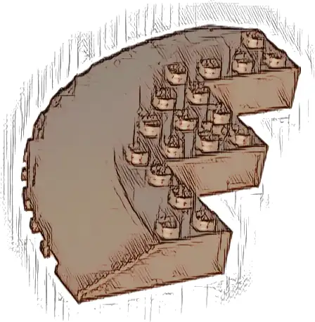 Brick, Round Corner 10 x 10 with Slope 33 Edge, Axle Hole, Facet Cutout