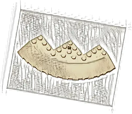 Brick, Round Corner 10 x 10 with Slope 33 Edge, Axle Hole, Facet Cutout