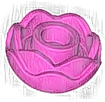 Plant Flower Round with 2 Layers (Peony Rose) with Open Stud and Small Pin Hole