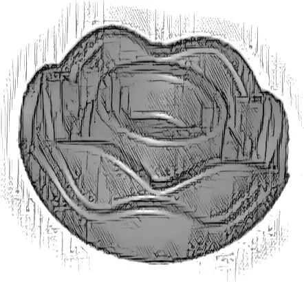 Plant Flower Round with 2 Layers (Peony Rose) with Open Stud and Small Pin Hole