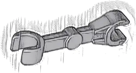 Arm Mechanical, Straight with Clips at 90 degrees (Vertical Grip)