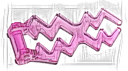 Wave Angular Double with Bar Handle (Electric Zigzag / Lightning Bolt)