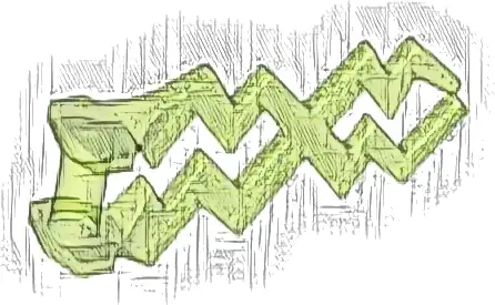 Wave Angular Double with Bar Handle (Electric Zigzag / Lightning Bolt)
