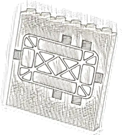 Panel 1 x 6 x 5 with SW Tantive IV Door with Light Bluish Gray Lines and Grille Pattern