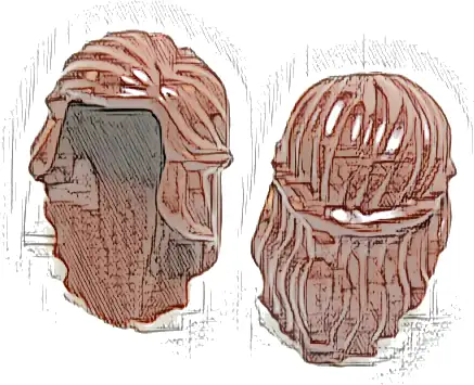 Minifigure, Hair Female Mid-Length with Braid Around Sides