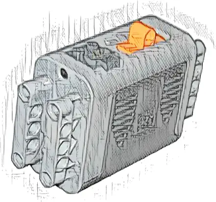 Electric 9V Battery Box 4 x 11 x 7 PF with Orange Switch and Dark Bluish Gray Covers