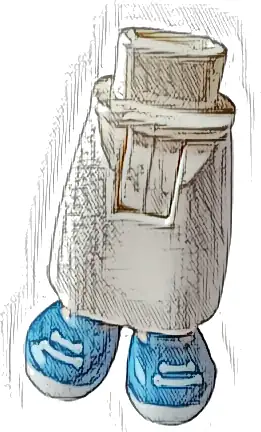 Mini Doll Hips and Skirt Long, Medium Blue Shoes with White Soles and Laces Pattern - Thick Hinge