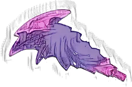 Flame Trail Spiked with Axle End with Marbled Dark Purple Pattern