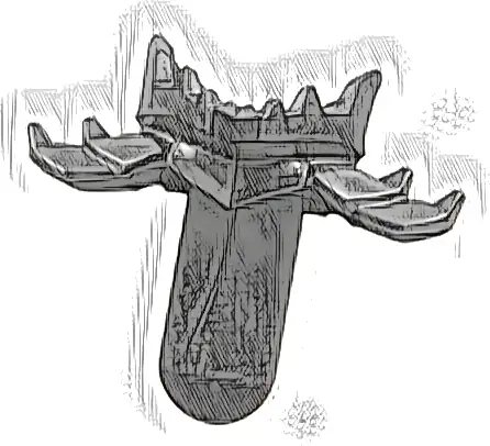 Minifigure Armor Shoulder Pads Spiked with Dragon Lower Jaw and 2 Studs on Long Back