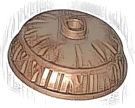 Minifigure, Headgear Hat, Conical Asian Straw with Round Top and Open Stud