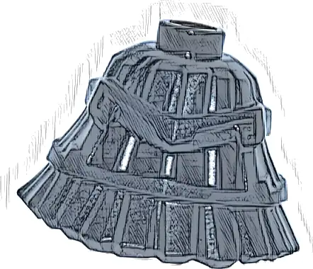 Część LEGO® 5988 Minifigurka, nakrycie głowy kapelusz, stożkowy azjatycki Roningasa z wąskim otwartym wizjerem i otwartym studem