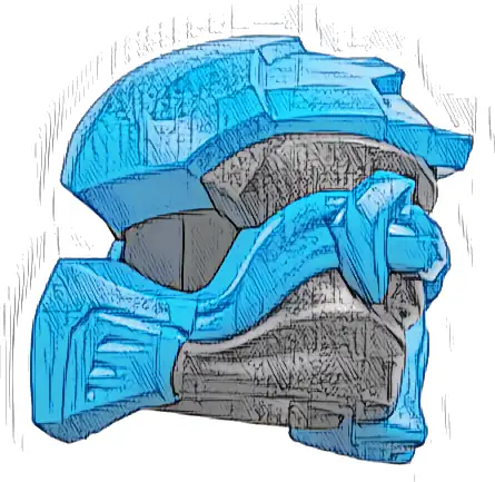 Minifigure, Headgear Ninjago Wrap Type 10 with Molded Dark Azure Armor, Wraps and Knot Pattern
