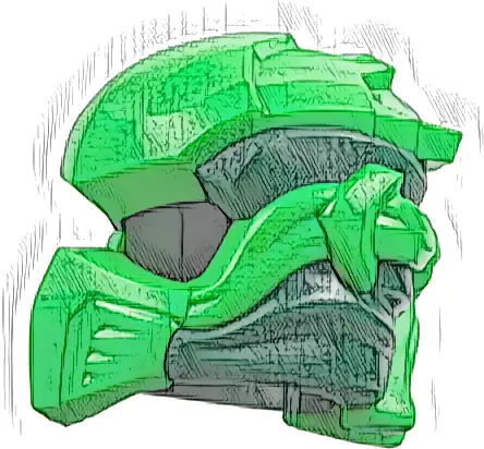 Minifigure, Headgear Ninjago Wrap Type 10 with Molded Bright Green Armor, Wraps and Knot Pattern