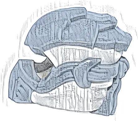 Minifigure, Headgear Ninjago Wrap Type 10 with Molded Light Bluish Gray Armor, Wraps and Knot Pattern