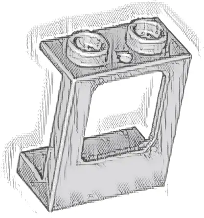 Window 1 x 2 x 2 Plane, Single Hole Top and Bottom for Glass