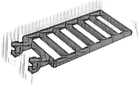 Bar 7 x 3 with 2 Open U Clips (Ladder)