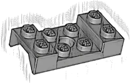 Vehicle, Mudguard 2 x 4 with Arch Studded with Hole