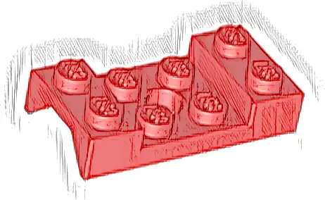 Vehicle, Mudguard 2 x 4 with Arch Studded with Hole