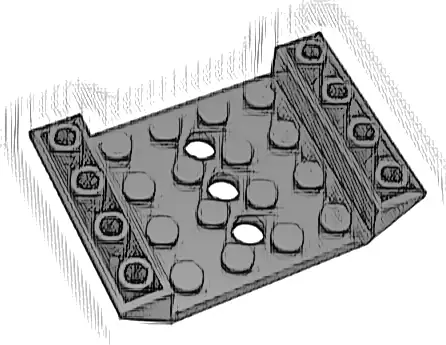 Slope, Inverted 45 6 x 4 Double with 4 x 4 Cutout and 3 Holes