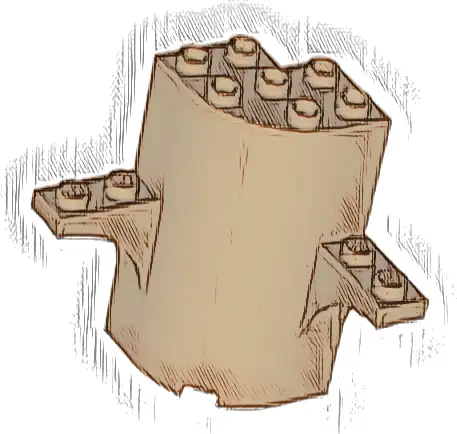 Cylinder Quarter 3 x 3 x 5 with 2 Arch Tops