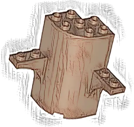 Cylinder Quarter 3 x 3 x 5 with 2 Arch Tops