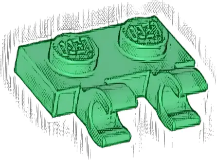 Plate, Modified 1 x 2 with 2 Open O Clips (Horizontal Grip)