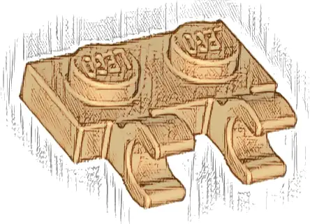 Plate, Modified 1 x 2 with 2 Open O Clips (Horizontal Grip)
