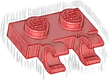 Plate, Modified 1 x 2 with 2 Open O Clips (Horizontal Grip)