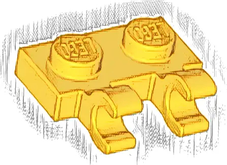 Plate, Modified 1 x 2 with 2 Open O Clips (Horizontal Grip)