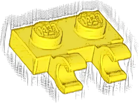 Plate, Modified 1 x 2 with 2 Open O Clips (Horizontal Grip)