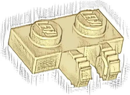 Hinge Plate 1 x 2 Locking with 2 Fingers on Side