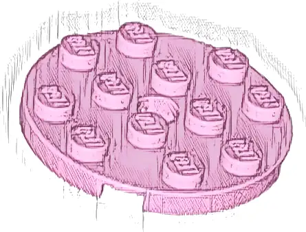 Plate, Round 4 x 4 with Hole