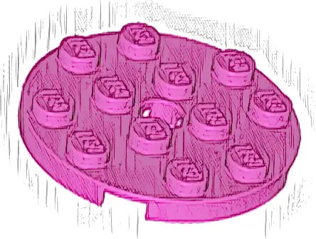 Plate, Round 4 x 4 with Hole