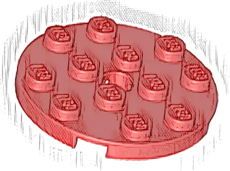 Plate, Round 4 x 4 with Hole