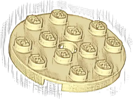 Plate, Round 4 x 4 with Hole