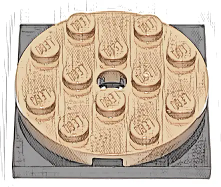 Turntable 4 x 4 x 2/3 with Black Square Base, Free-Spinning (60474 / 61485)