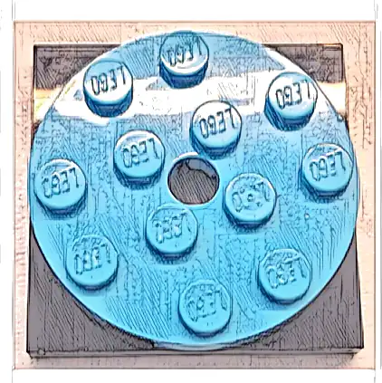 Turntable 4 x 4 x 2/3 with Black Square Base, Free-Spinning (60474 / 61485)