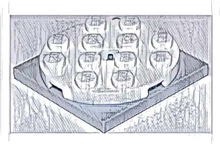 Turntable 4 x 4 x 2/3 with Light Bluish Gray Square Base, Free-Spinning (60474 / 61485)