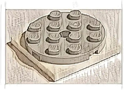 Turntable 4 x 4 x 2/3 with White Square Base, Free-Spinning (60474 / 61485)