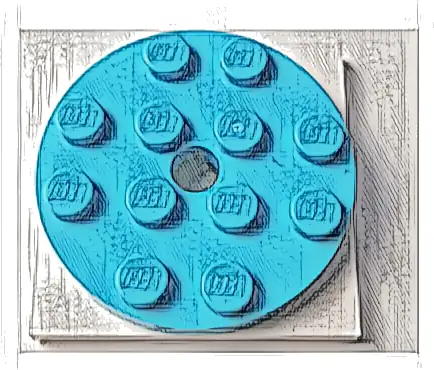 Turntable 4 x 4 x 2/3 with White Square Base, Free-Spinning (60474 / 61485)