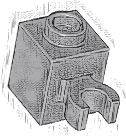 Brick, Modified 1 x 1 with Open O Clip (Vertical Grip) - Hollow Stud