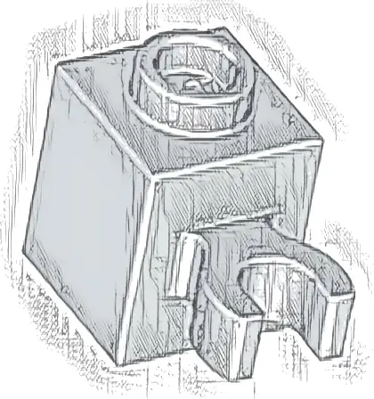 Brick, Modified 1 x 1 with Open O Clip (Vertical Grip) - Hollow Stud