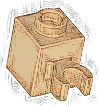 Brick, Modified 1 x 1 with Open O Clip (Vertical Grip) - Hollow Stud